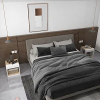 HOMCOM Lot de 2 tables d'appoint bout de canapé table de chevet 40 x 40 x 45 cm - blanc et naturel(m-10)