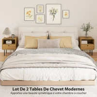 HOMCOM Table de chevet étroite table d'appoint compartiment ouvert et 1 tiroir pieds en acier 40 x 36 x 50 cm, effet bois chêne(m-4)