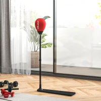 SPORTNOW Sac de frappe vitesse autoportant punching ball hauteur réglable 70-105 cm avec gants et pompe à main(m-2)