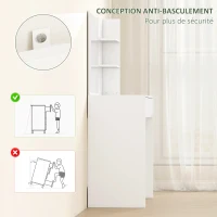HOMCOM Coiffeuse avec miroir, table de maquillage avec tiroir et étagères, pour chambre à coucher, 75l x 40P x 137H cm, blanc(m-6)