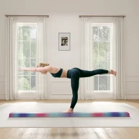 SPORTNOW Poutre de gymnastique pliable fond antidérapant, poignée de transport, 236 x 10/15 x 6,5 cm multicolore(m-10)