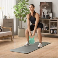 SPORTNOW Kettlebell 8 kg, avec poignée antidérapante, pour fitness musculation cardio, 19 x 19 x 28 cm, vert(m-10)