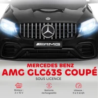 HOMCOM Voiture véhicule électrique Enfants 12 V 35 W V. 3-5 Km/h télécommande Effets sonores + Lumineux Noir Mercedes GLC AMG(m-4)