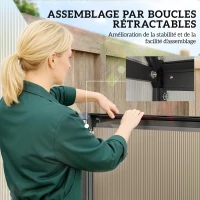 Outsunny Serre de jardin en aluminium polycarbonate, serre avec fenêtre réglable porte battante résistant intempéries transparent(m-4)