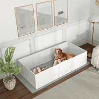 PawHut Boîte de mise bas pour chiens chiots, parc mise bas avec porte à hauteur réglable, pour grands chiens, 196 x 96 x 48 cm(m-10)