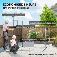 Outsunny Abri de jardin en polypropylène 3,24 m² cabane de jardin avec double porte et fenêtres, 190 x 191 x 215 cm, gris(m-4)