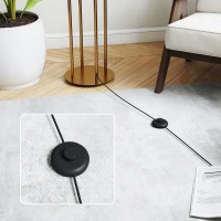 HOMCOM Lampadaire sur pied de salon, lampe sur pied avec abat-jour en lin et interrupteur à pied, Ø 38 x 161 cm, doré et beige(m-6)