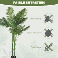 HOMCOM Plante artificielle intérieure 180 cm, palmier Areca arbre artificiel avec pot en plastique et flocage, vert(m-6)