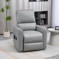 HOMCOM Fauteuil releveur électrique avec massage 8 points et chauffant, télécommande, ressorts ensachés, gris clair(m-10)