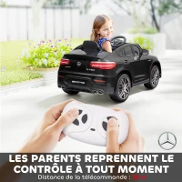 HOMCOM Voiture véhicule électrique Enfants 12 V 35 W V. 3-5 Km/h télécommande Effets sonores + Lumineux Noir Mercedes GLC AMG(m-5)