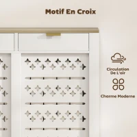HOMCOM Couvercle de radiateur, cache radiateur avec placard rabattable et étagère supérieur, 108 x 19 x 95,5 cm, blanc(m-5)