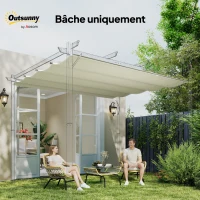 Outsunny Toile de toit de rechange pour pergola toile de remplacement protection solaire Anti-UV 30+ pour pergola de 3 x 2 m(m-7)