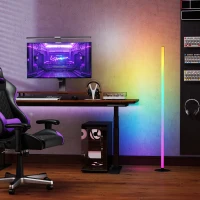 HOMCOM Lampadaire LED RGBIC contrôle APP et télécommande, musique sync, 16 millions de couleurs, modes de scène et minuterie(m-10)