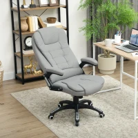 Vinsetto Fauteuil de bureau massant et chauffant chaise de bureau avec hauteur réglable dossier inclinable et télécommande gris(m-10)