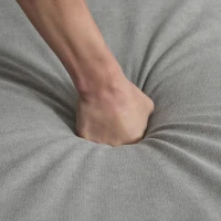 HOMCOM Canapé d'angle canapé 3 places avec méridienne réversible gauche ou droite pour salon, bureau, appartement, tissu polyester 197L x 139l x 91H cm gris clair(m-9)