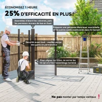 Outsunny Abri de jardin 2,36 m², cabane de jardin exterieur en acier galvanisé facile à monter, 213x120x194cm chêne(m-4)