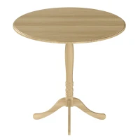 HOMCOM Mesa de comedor redonda para 4 personas Ø 80 cm, mesa de cocina, base de acero, estilo moderno, madera natural(m-5)