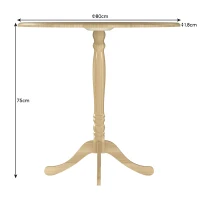 HOMCOM Tavolo da pranzo rotondo per 4 persone Ø 80 cm, tavolo da cucina, base in acciaio, stile moderno, legno naturale(m-3)