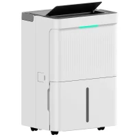 HOMCOM Deshumidificador 35L/día Depósito de Agua 5,5L Pantalla LED Temporizador 24 H Bloqueo Infantil hasta 40-100㎡ Blanco(m-10)