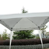 Outsunny Tenda Dobrável Tenda com Desenho Pop Up para Jardim Campismo Festas Eventos Aço e Oxford 297x297x250 cm Branco(m-12)