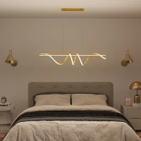 HOMCOM Pendant Light with 3 Colour Temperatures - Gold Tone(m-8)
