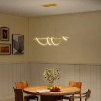 HOMCOM Pendant Light with 3 Colour Temperatures - Gold Tone(m-2)