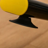 HOMCOM fietstrainer in hoogte verstelbare hometrainer fitness fiets rollertrainer met riemaandrijving LCD display staal ABS geel + zwart 50 x 100 x 101-113 cm(m-10)