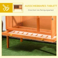 PawHut Konijnenhok konijnenkooi haas kleine dierenhok konijnenstal hout 90 x 45 x 65 cm(m-6)