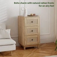 HOMCOM 40 cm Drawer Chest of Drawers with 3 Drawer - Oak(m-5)