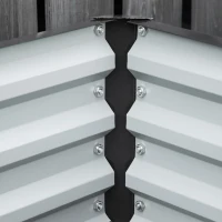 Outsunny Conjunto de 2 Canteiros Quadrados de Jardim Retangulares Chapa de Aço Ondulada 120x60x30,5 cm Cinzento(m-5)