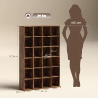 HOMCOM CD Storage Unit with Adjustable Shelves, 89 x 130.5 cm, Rustic Brown(m-3)