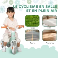 AIYAPLAY Draisienne bébé 1-3 ans jusqu'à 20 kg, vélo enfants sans pédale, 3 roues silencieuses, 69 x 40 x 49 cm, vert(m-7)