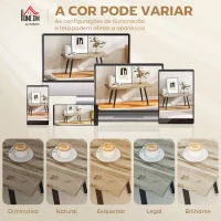 HOMCOM Mesa de Centro Moderna com Tampo Espesso de 4 cm, Pés de Aço, 100x50x45 cm, Carvalho(m-7)