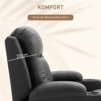 HOMCOM Massagestoel, relaxstoel, schommelfunctie, 8 vibratiepunten, inclusief afstandsbediening, zwart(m-4)