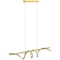 HOMCOM Pendant Light with 3 Colour Temperatures - Gold Tone(m-1)