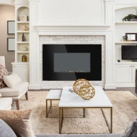 HOMCOM Lareira Eléctrica de Parede 1000/2000W Comando a Distância 90x9.5x56cm(m-7)