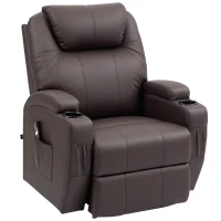 HOMCOM Opsta Stoel met Afstandsbediening en Verstelbare Rugleuning voor Huisgebruik, Koffiebruin(m-1)