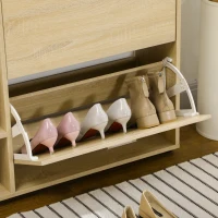 HOMCOM Sapateira de Madeira com Prateleiras de Armazenamento Sapateira para até 20 pares de Sapatos 101,5x25,5x98cm Madeira(m-8)