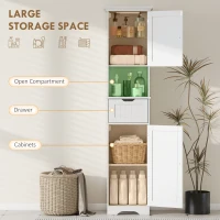 HOMCOM Slim Bathroom Storage Cabinet, with Sensor Lights - White(m-5)