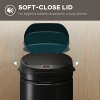 HOMCOM 30L Stainless Steel Sensor Bin - Black(m-7)