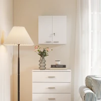 HOMCOM Medizinschrank abschließbar 2-türig Hängend Medikamentenschrank mit 11 Fächer 2 Schlüssel, 53 x 20 x 53 cm, Weiß(m-8)