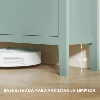 HOMCOM Zapatero Estrecho con 4 Compartimentos y Tiradores de Cuero PU para Pasillo y Recibidor 105x24x95,5 cm Verde Claro(m-6)