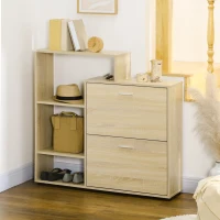 HOMCOM Sapateira de Madeira com Prateleiras de Armazenamento Sapateira para até 20 pares de Sapatos 101,5x25,5x98cm Madeira(m-7)