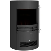 HomCom® Lareira Eléctrica Móvel Aquecedor com Termóstato 900W/1800W Ilusão Chama LED 41x41x64.5cm(m-1)