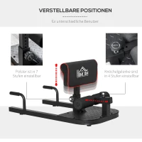 HOMCOM Beentrainer squats buik billen trainer sissy squat verstelbaar rolbaar(m-6)