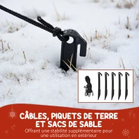 Outsunny Bonhomme de neige gonflable de Noël, 240 cm, décoration gonflables de Noël avec lumières LED, 177x78x240cm, multicolore(m-6)