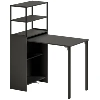 HOMCOM Folding Shelf and Work Table - Black(m-1)