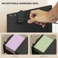 HOMCOM 3-Drawer Filing Cabinet with Lock - Black(m-5)