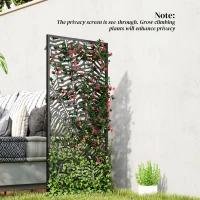 Outsunny Separé autoportante in metallo, 65x130 cm, Nero(m-5)