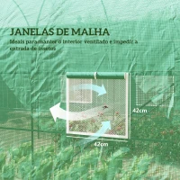 Outsunny Estufa Tipo Túnel 250x200x200cm Estufa de Jardim com Janelas e Portas Enroláveis para Cultivo de Plantas Verde(m-6)